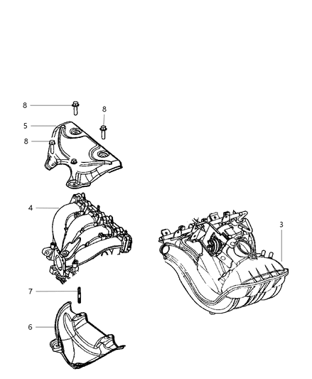 2002 Dodge Stratus Sedan Manifold - Intake & Exhaust Diagram 3 - Thumbnail