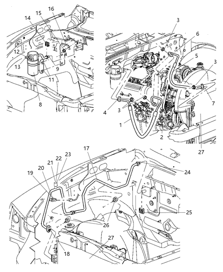2005 Dodge Dakota Line A/C Discharge Diagram for 55056376AB