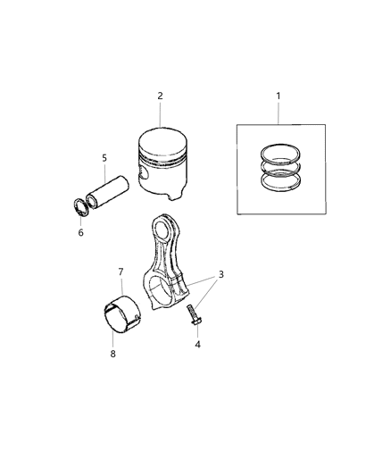 2020 Ram ProMaster 2500 Pistons, Piston Rings, Connecting Rods And Connecting Rod Bearings Diagram 1 - Thumbnail