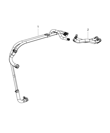 2018 Jeep Wrangler JK (Previous-generation) Heater Plumbing Diagram 2 - Thumbnail