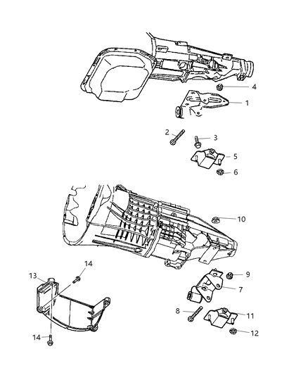 2000 Dodge Dakota Engine Mounting, Rear Diagram 3 - Thumbnail