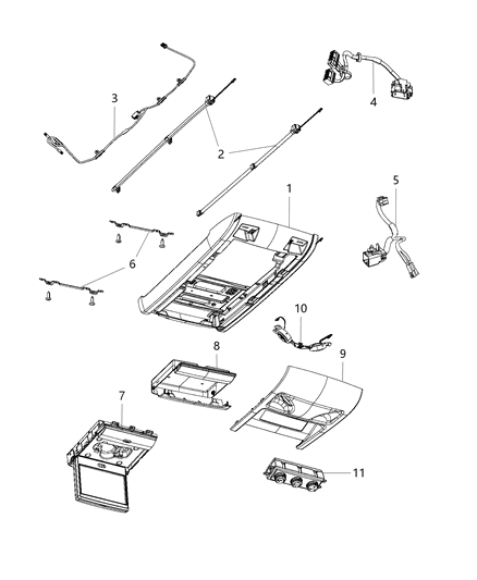 2018 Dodge Grand Caravan Overhead Console Diagram 3 - Thumbnail