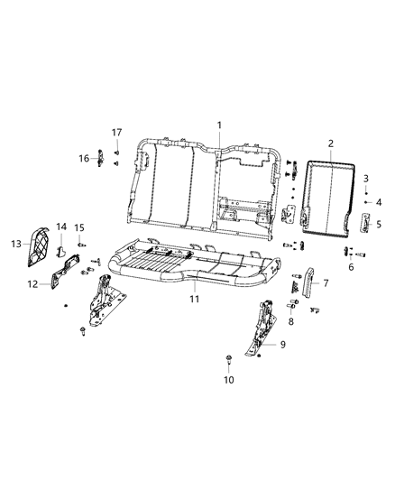 2020 Ram 3500 Cab Chassis Second Row - Adjusters, Recliners, Shields And Risers Diagram 4 - Thumbnail