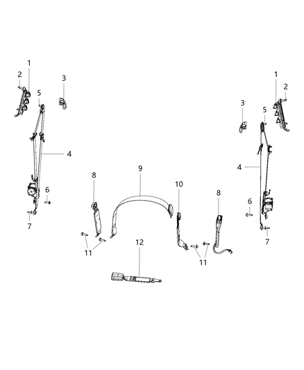 2020 Ram 2500 Seat Belts, First Row Diagram 2 - Thumbnail