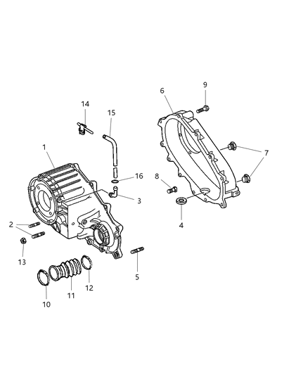 2007 Chrysler Aspen Case & Related Parts of Transfer Case Model Diagram 1 - Thumbnail