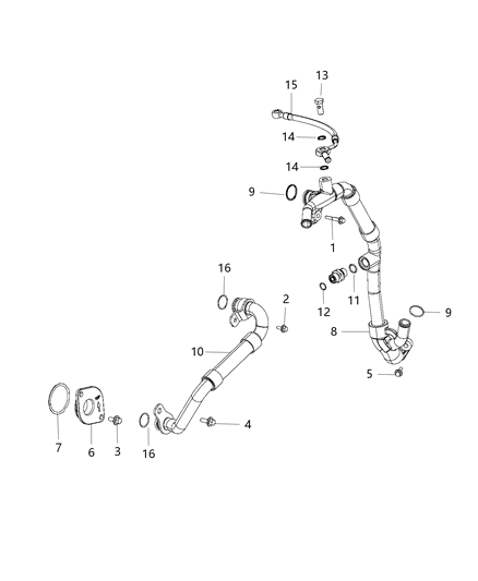 2013 Ram 3500 Cab Chassis EGR Cooling System Diagram