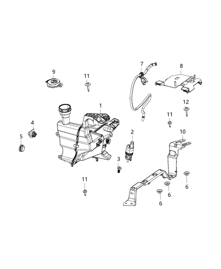 2021 Jeep Wrangler Reservoir, Windshield Washer Diagram 5 - Thumbnail