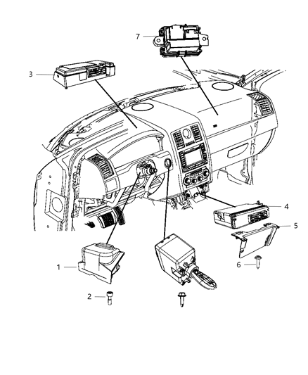 2009 Dodge Charger Telematics Module for Vehicles with Navigation Radios Diagram for 5064448AE
