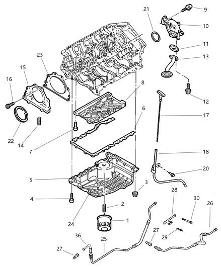 1999 Dodge Intrepid Engine Oiling Diagram 1 - Thumbnail