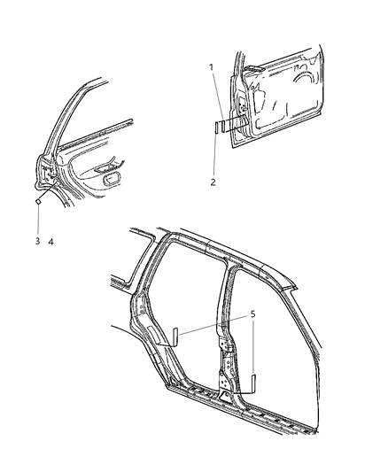 2004 Jeep Grand Cherokee Child Lock Label, Driver Side Diagram for 55136933AA