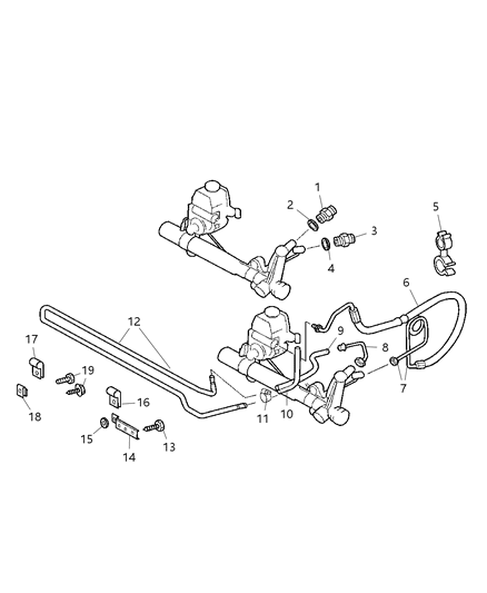 2005 Dodge Sprinter 2500 Power Steering Return Hose Diagram for 5119563AA