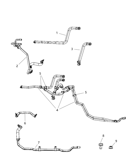 2011 Chrysler Town & Country Hose And Tube Heater Supply Diagram for 5058837AC