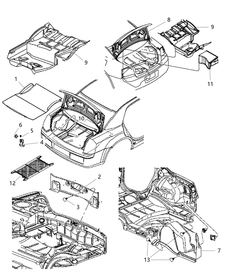2011 Dodge Charger Cover Decklid Interior Trim Diagram for 55315189AD