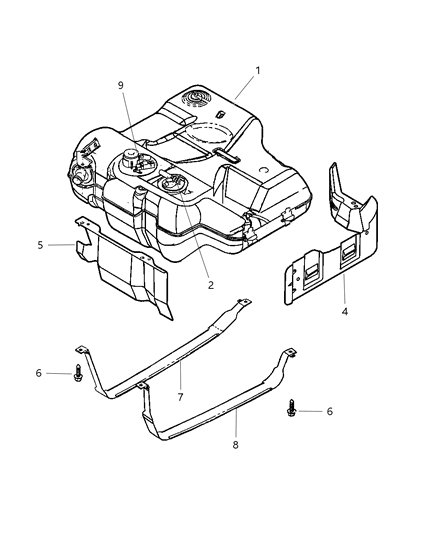 2003 Chrysler 300M Module Kit Fuel Pump/Level Unit Diagram for 5019003AB