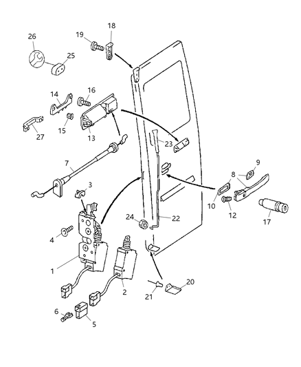 2005 Dodge Sprinter 2500 Handle, Outside, Front Outer Diagram for 5124094AA
