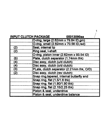 2003 Dodge Durango Input Clutch Diagram 2 - Thumbnail
