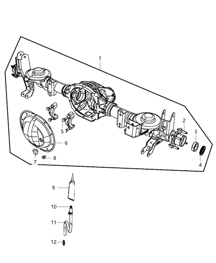 2010 Jeep Liberty Housing Rear Axle Diagram for 68046214AA