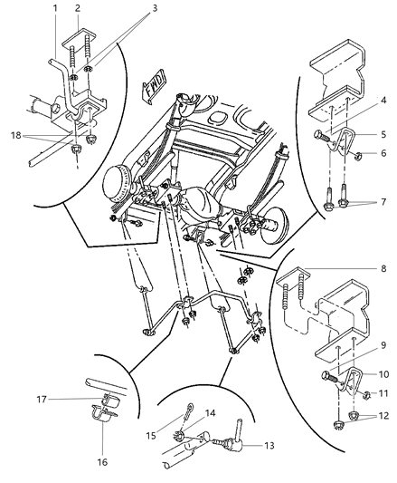 2001 Dodge Ram 3500 Regular Cab Stabilizer - Rear Diagram