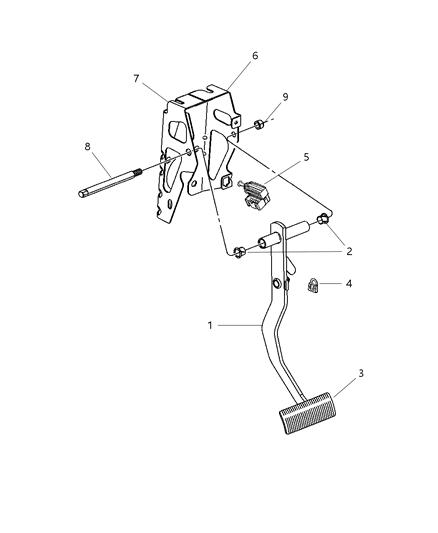 2004 Dodge Stratus Bracket Clutch And Brake Pedal Diagram for 4879324AD