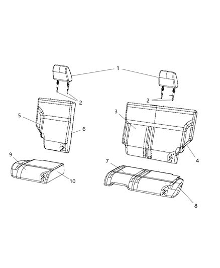 2012 Jeep Liberty Rear Seat - Split Seat Diagram 4 - Thumbnail