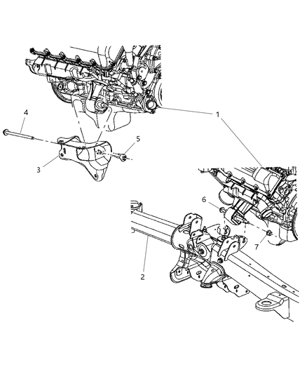 2006 Dodge Durango Front Mount Brackets To Engine Diagram 1 - Thumbnail