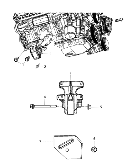 2019 Ram 1500 New Style Engine Mounting Right Side Diagram 6 - Thumbnail