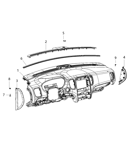 2020 Dodge Durango Instrument Panel & Structure Diagram 1 - Thumbnail