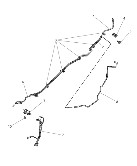 2004 Jeep Grand Cherokee Fuel Lines, Rear Diagram 1 - Thumbnail
