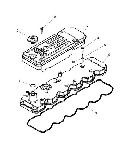 2005 Dodge Ram 3500 Cylinder Head And Rocker Housing Diagram 2 - Thumbnail