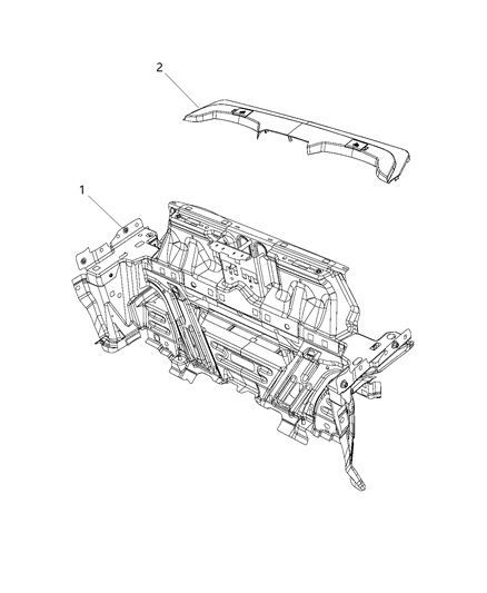2012 Chrysler 200 Rear Shelf Panel of Body - Sheet Metal Except Doors Diagram 2 - Thumbnail