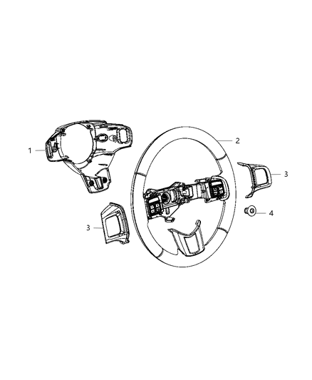 2012 Chrysler 300 Wheel Steering Diagram for 1XU941X9AA