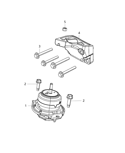 2014 Chrysler 300 Isolator Engine Mount Left Diagram for 68089769AD