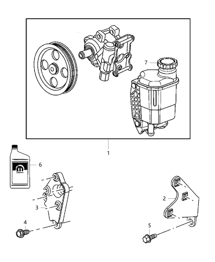 2014 Ram 3500 Cab Chassis Power Steering Pump & Reservoir Diagram 1 - Thumbnail