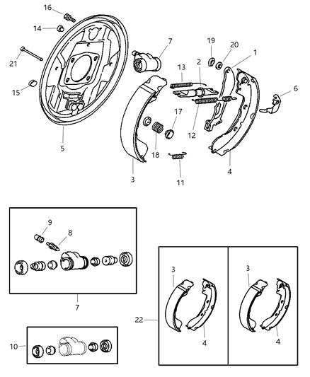 2002 Chrysler Sebring Coupe Rear Brakes - Drum Diagram