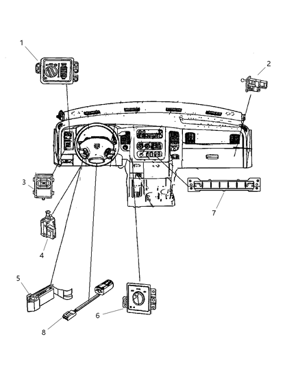 2009 Dodge Ram 1500 Switch Instrument Panel Diagram for 4602879AB