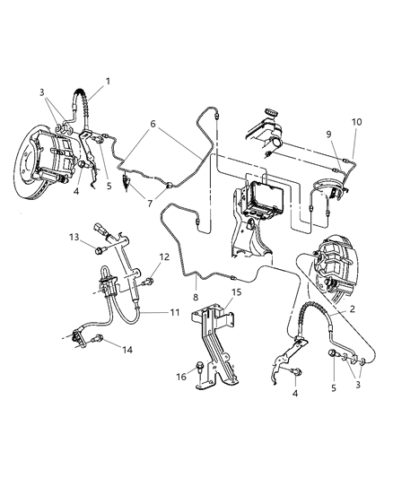 2005 Chrysler Town & Country ABS Sensor, Front Driver Side Diagram for 4683470AD