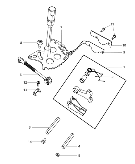 2010 Jeep Wrangler Parking Sprag & Related Parts Diagram 1 - Thumbnail