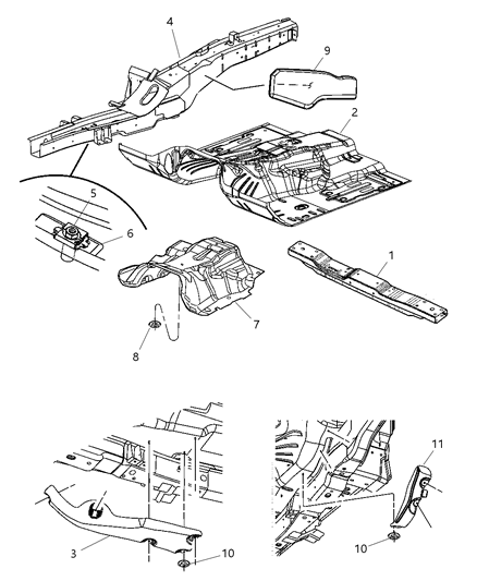 2009 Jeep Grand Cherokee Side Rail, Front Passenger Side Diagram for 55394058AQ