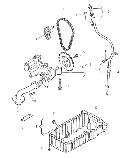 2008 Dodge Caliber Indicator Engine Oil Level Diagram for 68034268AB