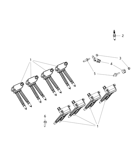 2020 Ram 1500 New Style Spark Plugs, Ignition Wires, Ignition Coil And Capacitors Diagram 2 - Thumbnail