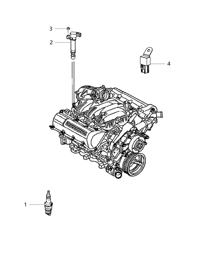 2018 Jeep Wrangler JK (Previous-generation) Spark Plugs, Ignition Coil Diagram