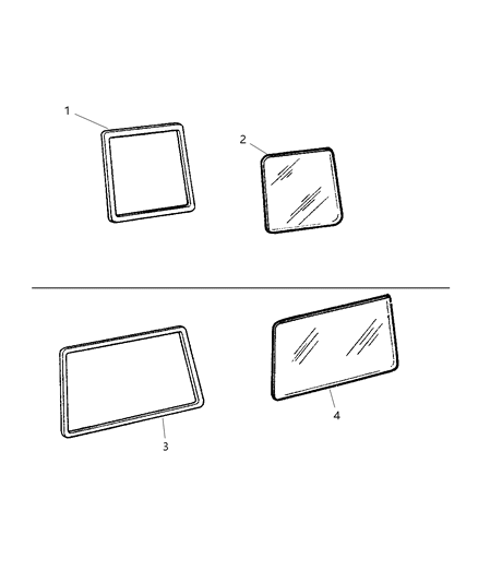 1999 Jeep Cherokee Windows - Quarter Diagram