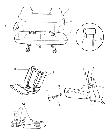 2007 Dodge Grand Caravan Second Seat - Bench Diagram 6 - Thumbnail