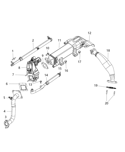 2018 Ram 3500 Pickup EGR Cooling System Diagram 1 - Thumbnail