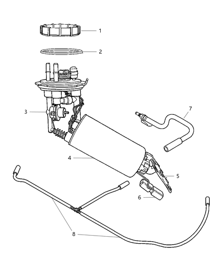 2004 Dodge Neon Module Kit Fuel Pump/Level Unit Diagram for 5018697AA