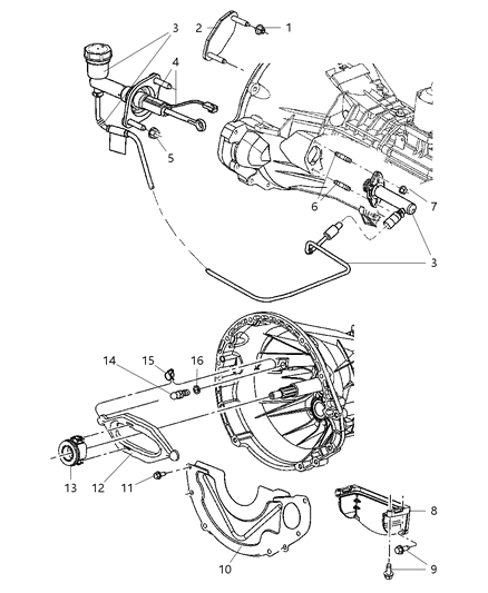 2007 Dodge Ram 3500 Cab Chassis Controls, Hydraulic Clutch Diagram