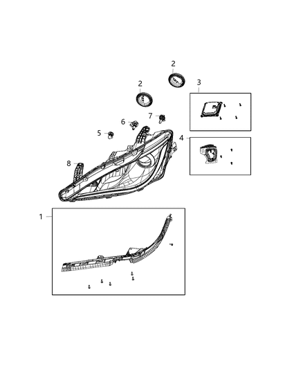 2018 Chrysler Pacifica Parts, Headlamp Service Diagram 4 - Thumbnail