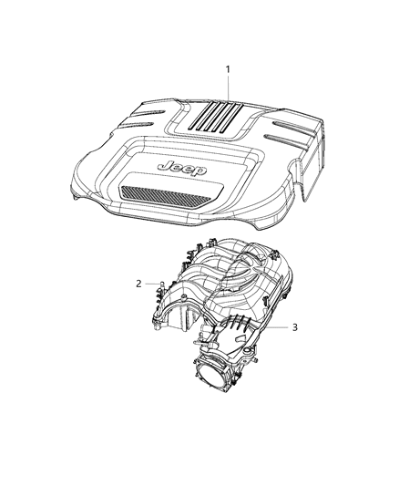2015 Jeep Wrangler Engine Cover & Related Parts Diagram 2 - Thumbnail