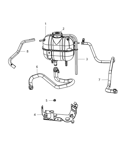 2011 Dodge Grand Caravan Bracket Coolant Recovery Bottle Diagram for 4677722AB