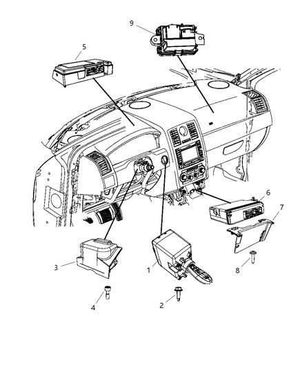2008 Dodge Charger Telematics Module for Vehicles with Navigation Radios Diagram for 5064448AD